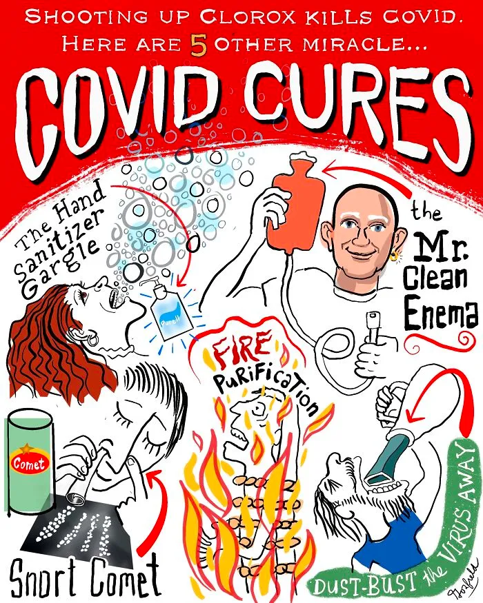 April 24: Trump Claims Bleach (?????) Can Cure Covid.