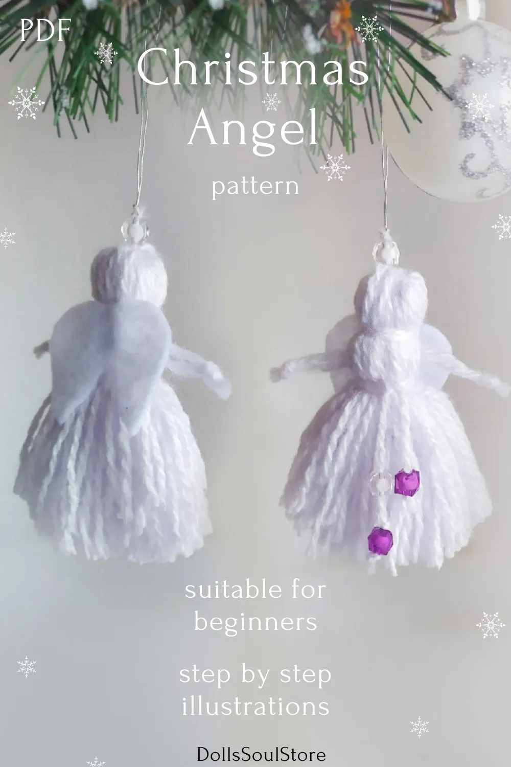 I Want To Show You How I Make A Christmas Angel From Threads For Knitted Hats! Easy Pattern!