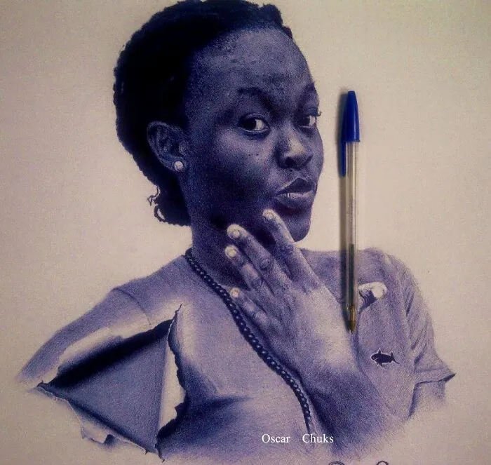 38 Incredible Ballpoint Pen Portraits By Oscar Ukonu Look Like Photos