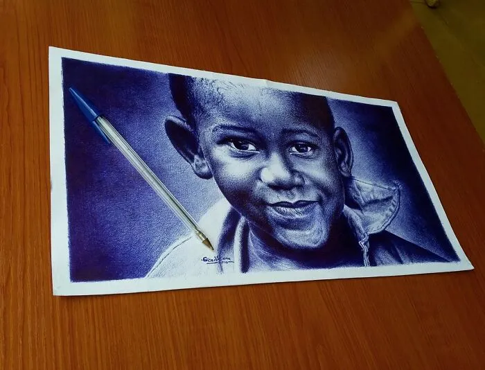 38 Incredible Ballpoint Pen Portraits By Oscar Ukonu Look Like Photos