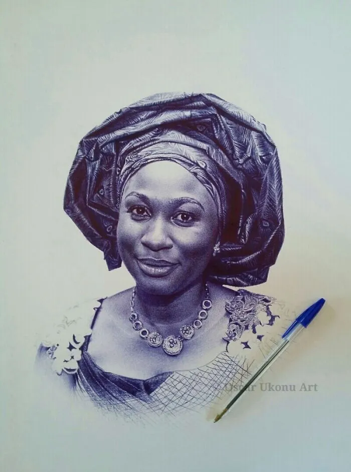 38 Incredible Ballpoint Pen Portraits By Oscar Ukonu Look Like Photos