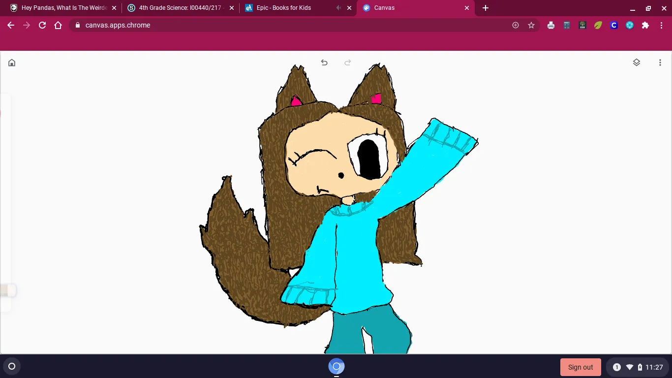 I Spent 2 Days To Draw These 5 Wolf Girls On The Canvas App All Things Considered, I Think It Came Out Well!