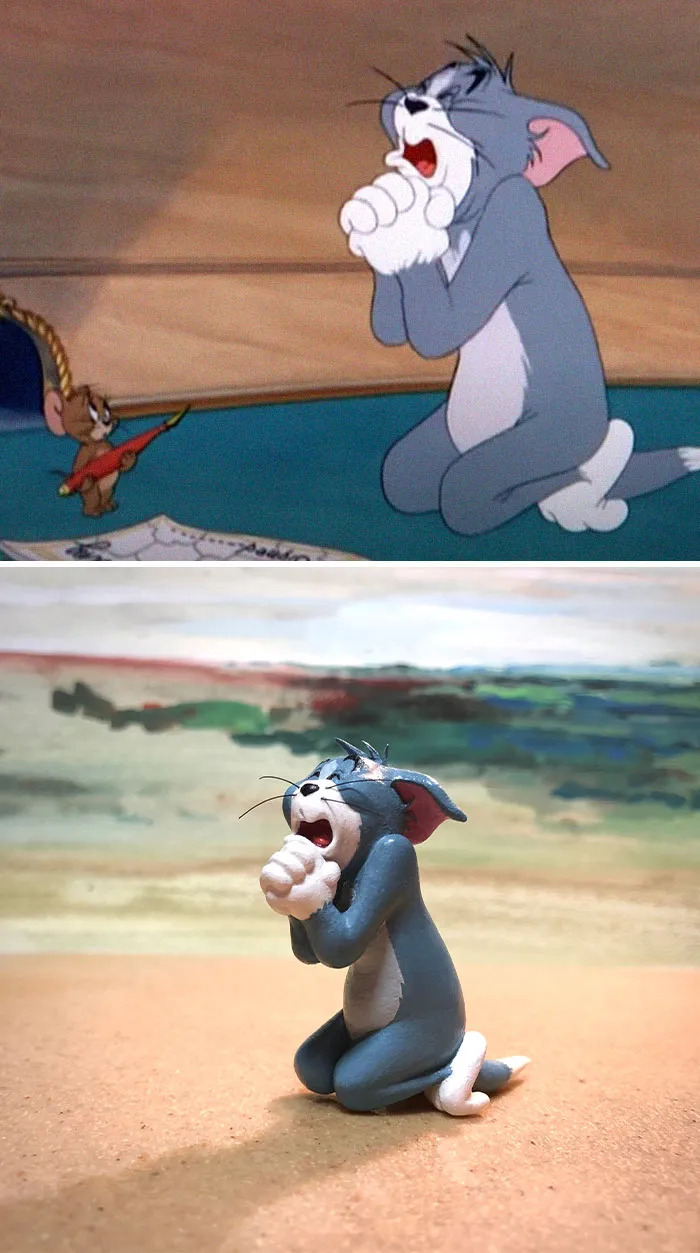 Japanese Artist Turns Tom And Jerry's Most Unfortunate Moments Into Sculptures, And The Result Is Hilarious (23 New Pics)