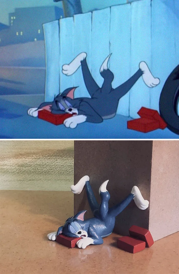 Japanese Artist Turns Tom And Jerry's Most Unfortunate Moments Into Sculptures, And The Result Is Hilarious (23 New Pics)