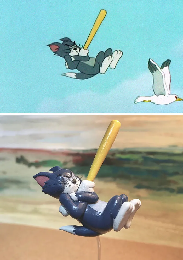 Japanese Artist Turns Tom And Jerry's Most Unfortunate Moments Into Sculptures, And The Result Is Hilarious (23 New Pics)