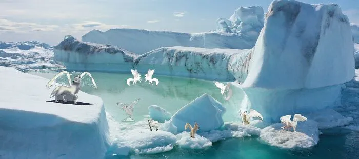 A Winged Wolf Colony-Thing In The Tundra. This Is What Happens When I Get Bored