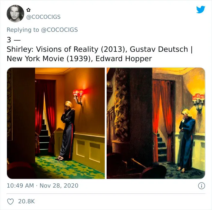 People Believe They've Noticed Art References In Popular Movies, Share 30 Side-By-Side Pics On Twitter