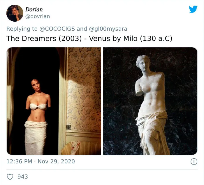 People Believe They've Noticed Art References In Popular Movies, Share 30 Side-By-Side Pics On Twitter