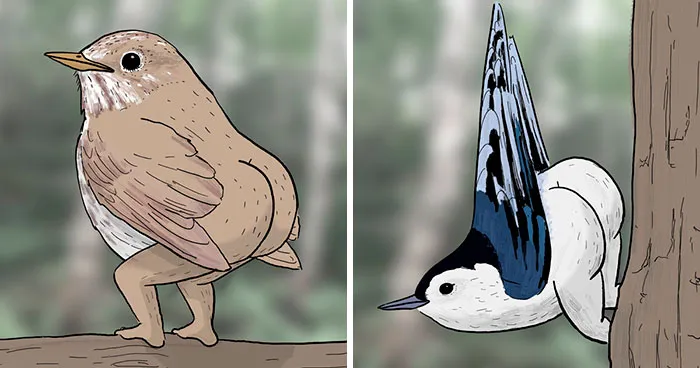 People 'Criticized' How This Artist Drew Bird Legs, So He Trolled Them By "Fixing" The Legs
