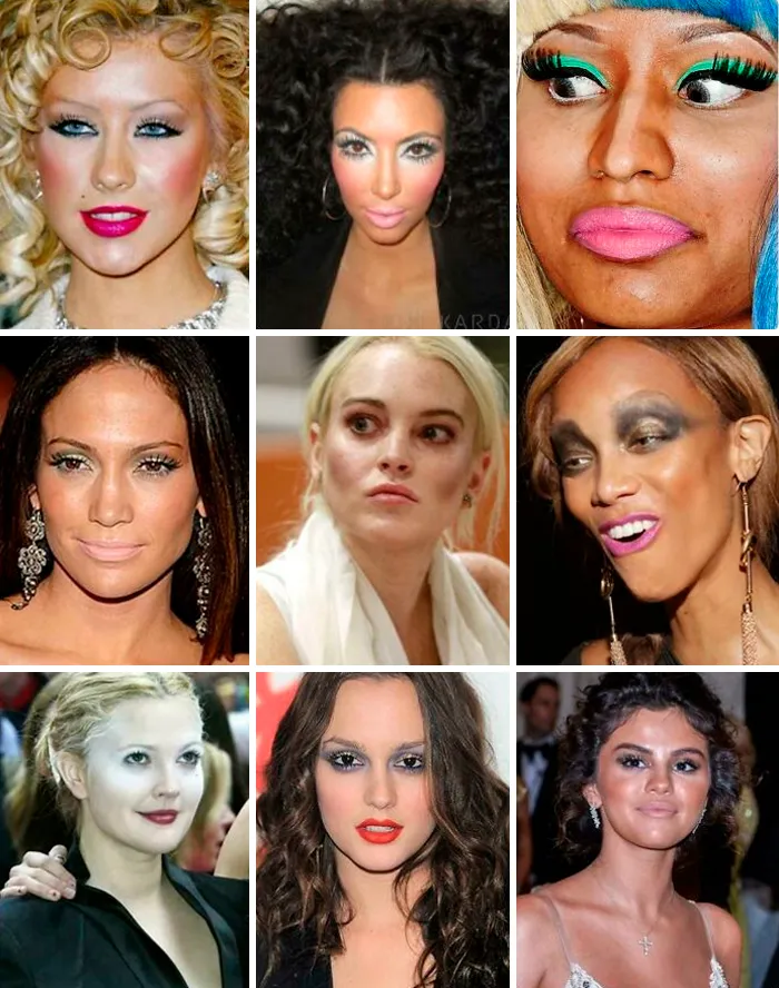 Ni las celebridades se libran de un mal maquillaje