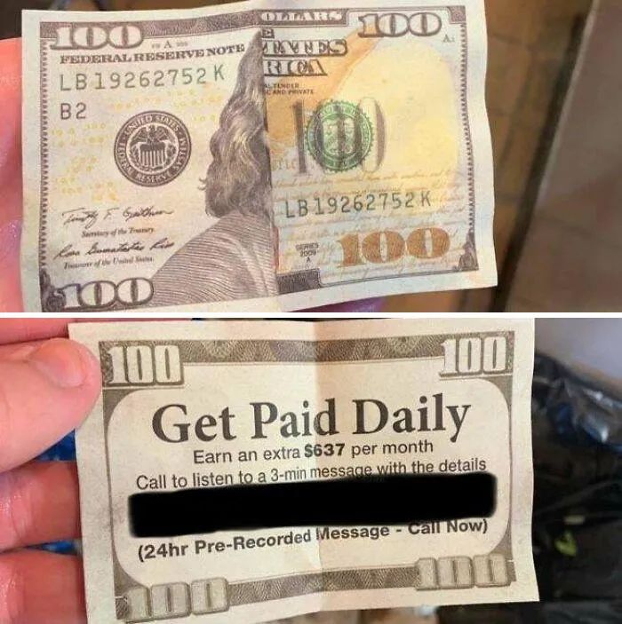 Dejar dinero falso como propina