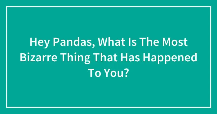 Hey Pandas, What Is The Most Bizarre Thing That Has Happened To You? (Closed)