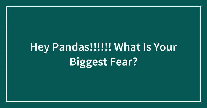 Hey Pandas!!!!!! What Is Your Biggest Fear?
