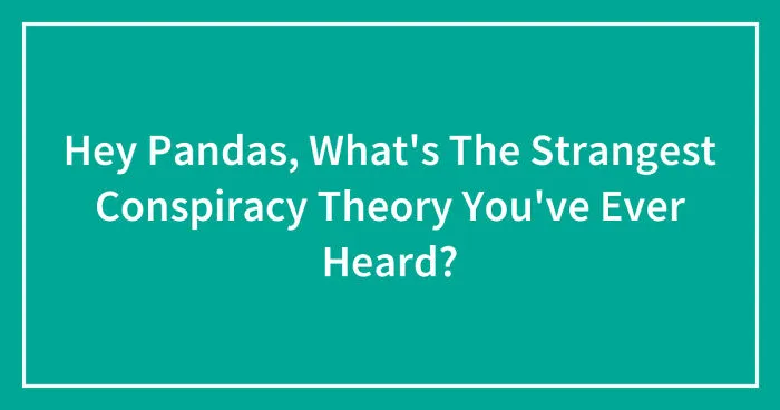 Hey Pandas, What's The Strangest Conspiracy Theory You've Ever Heard? (Closed)