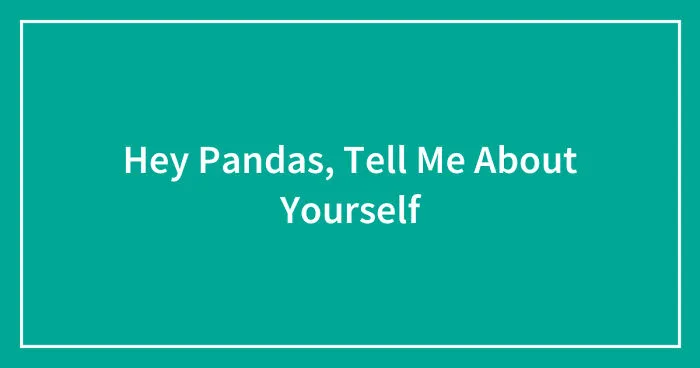 Hey Pandas, Tell Me About Yourself (Closed)