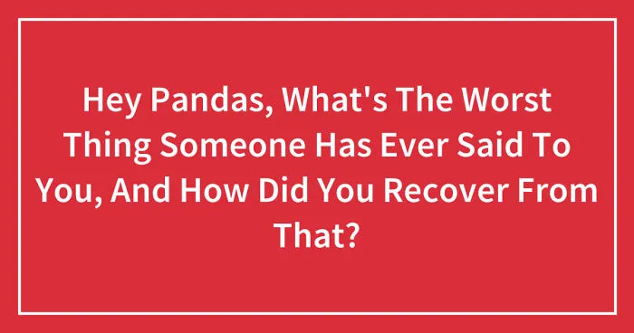 Hey Pandas, What's The Worst Thing Someone Has Ever Said To You, And How Did You Recover From That? (Closed)