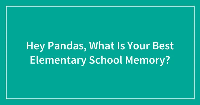 Hey Pandas, What Is Your Best Elementary School Memory? (Closed)
