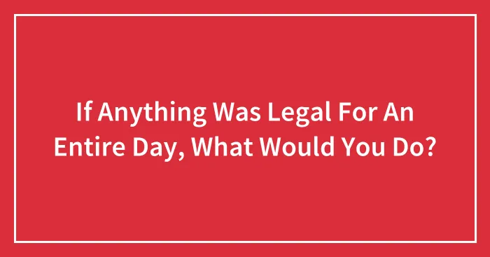If Anything Was Legal For An Entire Day, What Would You Do?