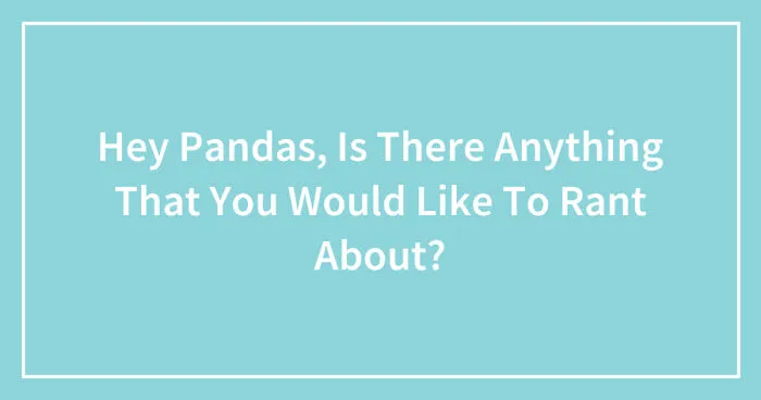 Hey Pandas, Is There Anything That You Would Like To Rant About? (Closed)