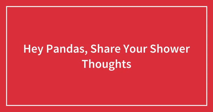 Hey Pandas, Share Your Shower Thoughts (Closed)
