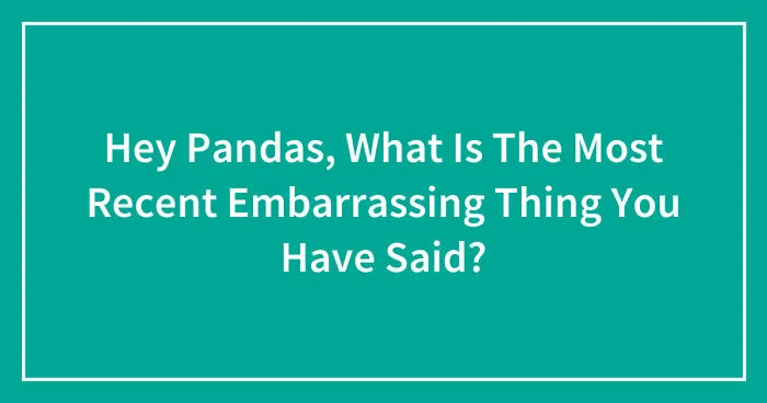 Hey Pandas, What Is The Most Recent Embarrassing Thing You Have Said? (Closed)