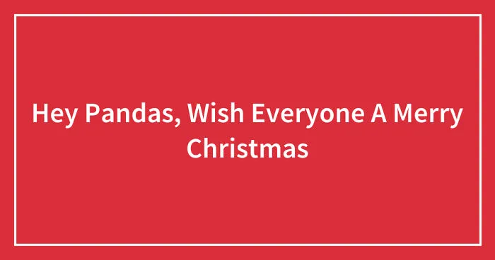 Hey Pandas, Wish Everyone A Merry Christmas (Closed)
