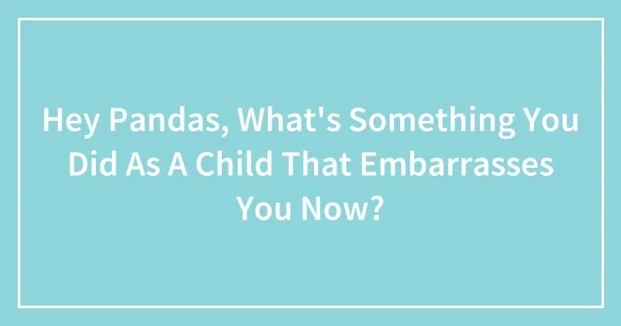 Hey Pandas, What's Something You Did As A Child That Embarrasses You Now?
