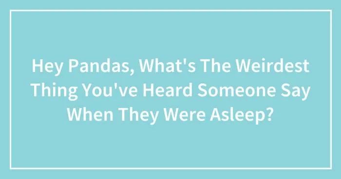 Hey Pandas, What's The Weirdest Thing You've Heard Someone Say When They Were Asleep? (Closed)