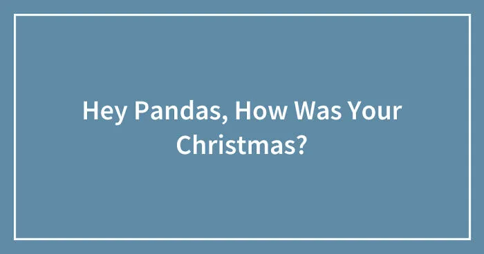 Hey Pandas, How Was Your Christmas? (Closed)