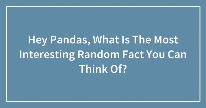 Hey Pandas, What Is The Most Interesting Random Fact You Can Think Of? (Closed)