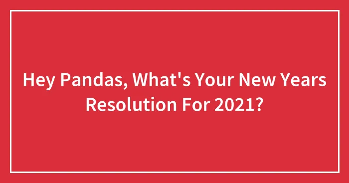 Hey Pandas, What's Your New Years Resolution For 2021?