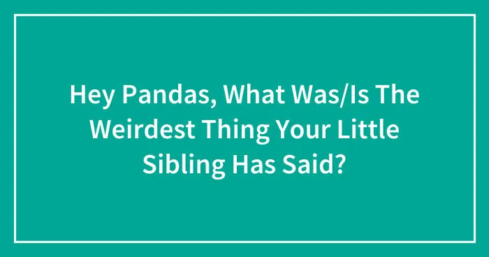 Hey Pandas, What Was/Is The Weirdest Thing Your Little Sibling Has Said? (Closed)