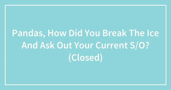 Pandas, How Did You Break The Ice And Ask Out Your Current S/O? (Closed)
