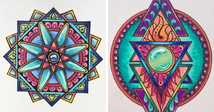 Here Are My Jeweled Doodles Drawn With Pen And Marker (32 Pics)