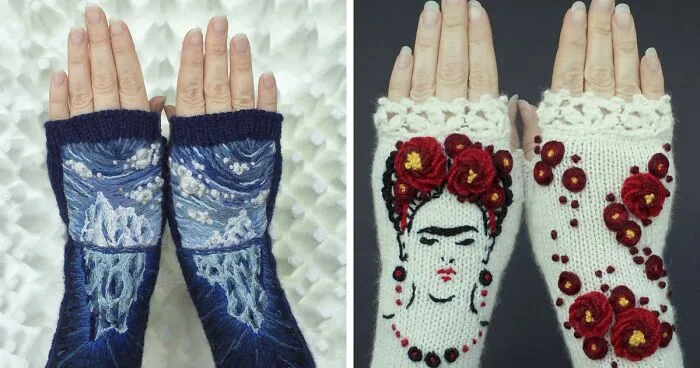 I Have Been Making Embroidered Gloves For Over 7 Years Now, Here Are My 40 Best Works