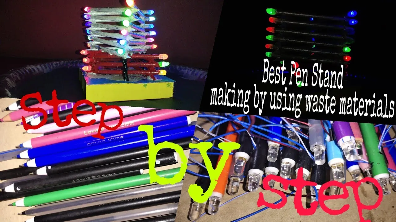 I Made This Pen Stand Using Used Pens And It Took  2 Days