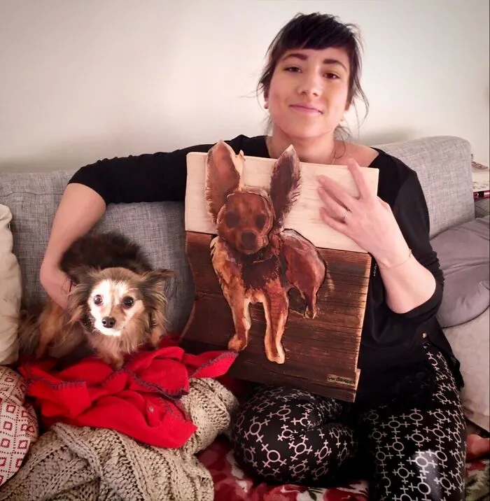 A Woodcut My Uncle Made Of My Dog For My Birthday