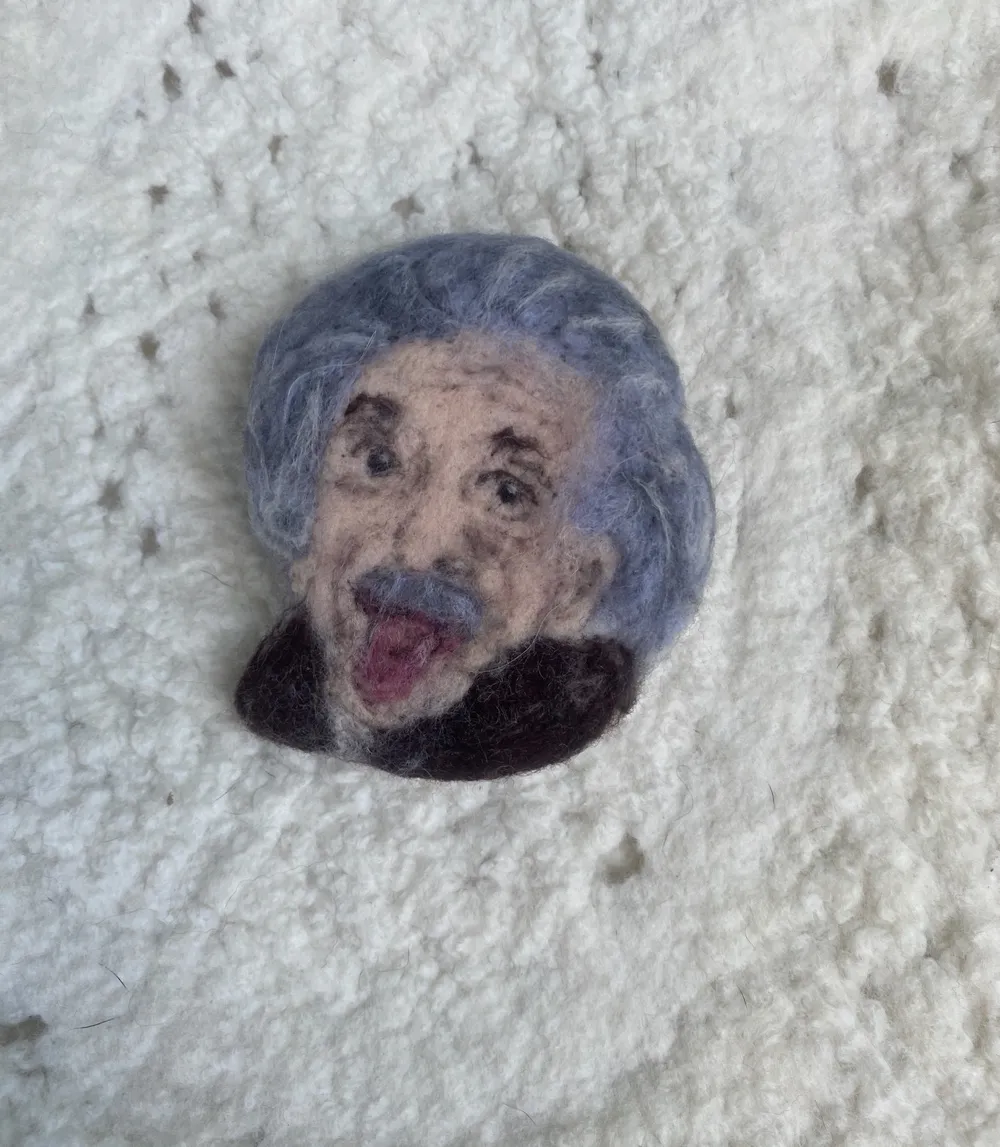 Handfelted Wool Portrait-Albert Einstein