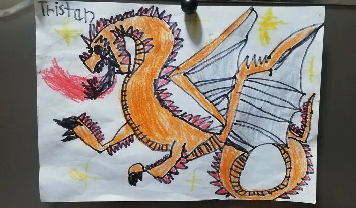 Drawn By My 7 Year Old Son, Following A Youtube Tutorial