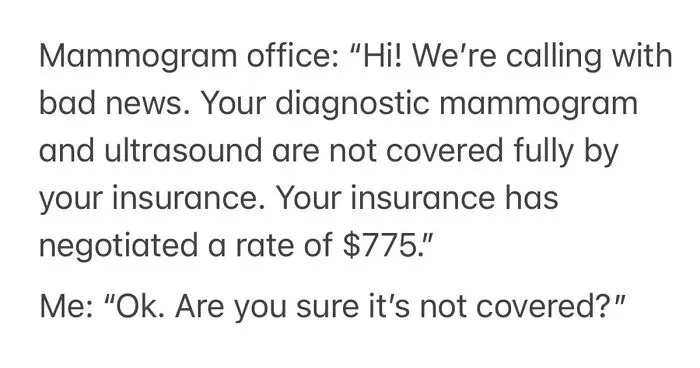 Woman Shares How Her Insurance Company Tried Ripping Her Off After A Check-Up For Breast Cancer