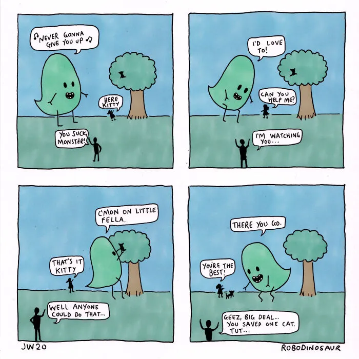 I Make Comics About A Misunderstood Monster That Nobody Likes, So He Sometimes Loses It (10 Pics)