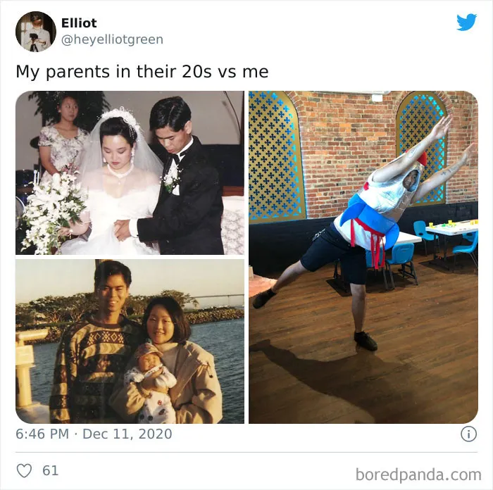Mis padres a los 20 VS Yo