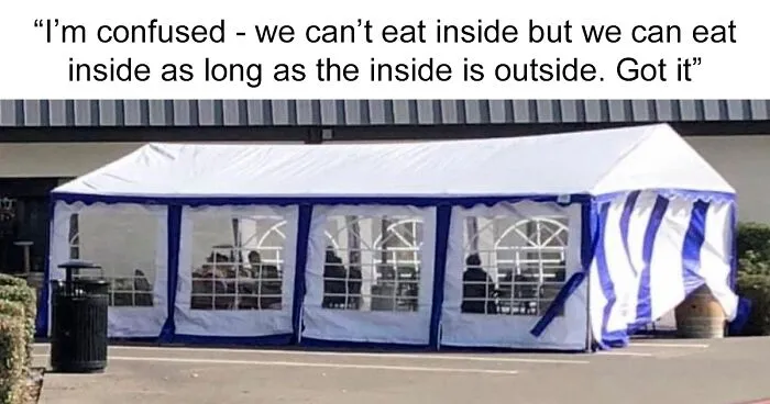 30 Photos Of "Outdoor Dining" That Don't Look Right At All