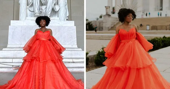 18-Year-Old High School Graduate Wears Her Prom Dress To A Tourist Spot, Gets An Impromptu Photoshoot