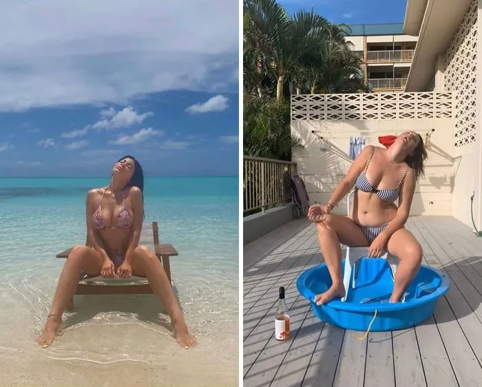 Esta mujer sigue recreando de forma divertida las fotos de Instagram de los famosos, y los resultados son mejores que el original (Nuevas imágenes)