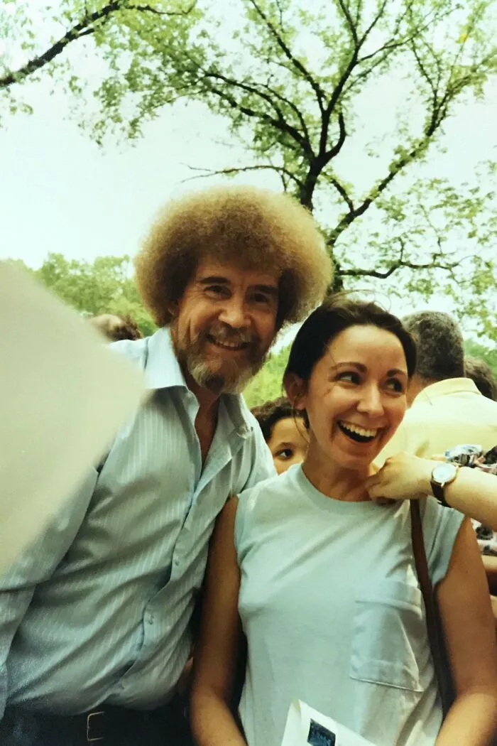 Mi Madre Y Bob Ross Durante Un Evento En Central Park, Nueva York En 1989
