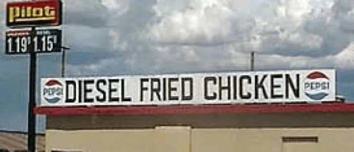 Pollo frito en diesel