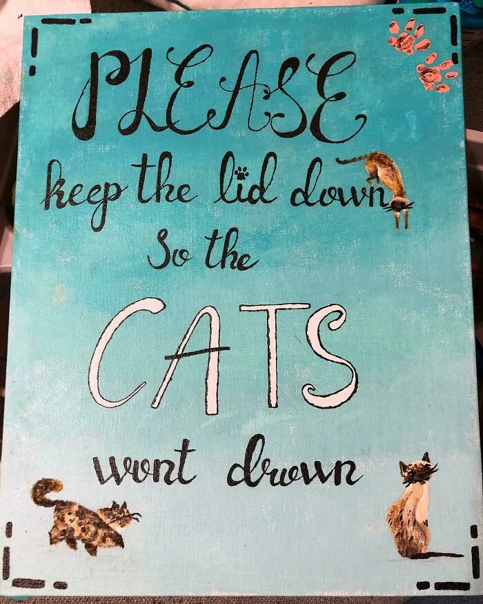 34 Times Cats Acted So Audacious That Their Owners Put Up A Sign To Warn Others About Their Ways