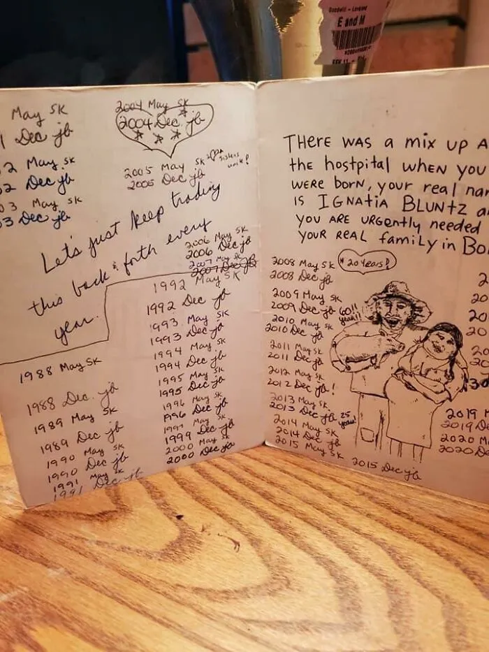Mi amiga y su hermana han intercambiado la misma tarjeta de cumpleaños durante 32 años