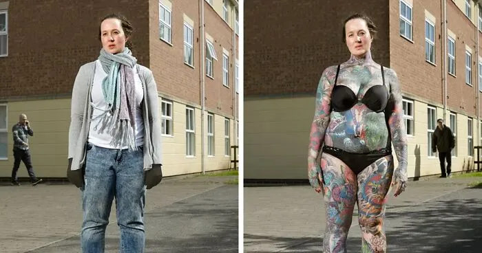 Photographer Reveals What Hides Under Tattooed People's Everyday Clothes
